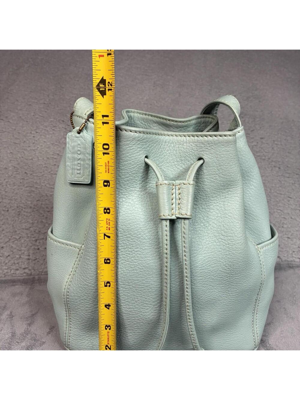 Vintage Coach Sonoma Drawstring Bucket Bag 4926 Mint Green Leather USA - Picture 4 of 15